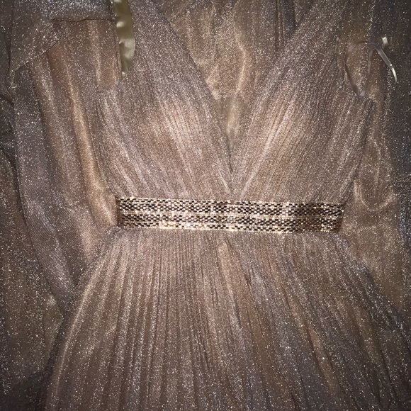 A-line gown with beaded belt and pleated finish.Like new! - Picture 3 of 3